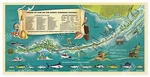 Treasure Map "sea" The Florida Keys & West Via Overseas Hwy Print Circa 1960. Fixed Price $21.97.
