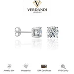 Clara 1.0 Ctw Moissanite Stud Earrings 925 Sterling Silver Gift For Her. Fixed Price $39.99.