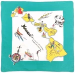 Vintage 1950S Hawaii Islands State Map Travel Souvenir Handkerchief Aqua Rare. Fixed Price $35.00.