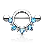 Pair Of Half Circle Cz Lined Surgical Steel Nipple Rings Shield 14G 9/16". Fixed Price $14.95.
