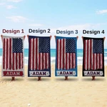 American Flag Custom Beach Towels Fourth Of July Vacation Memorial Day Gift. Fixed Price $8.99.