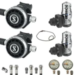 SF-1: Scubapro MK25 Evo G260 Sidemount Set Din Rubber Hoses Spg 45 White. Fixed Price $1908.32.