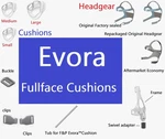 & Evora Full Face Cushion/headgear/swivel/frame/magnetic Clips. Fixed Price $15.00.