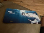 Salty Bones Tarpon Anglers License Plate Beautiful Blue Excellent Condition. Fixed Price $14.99.