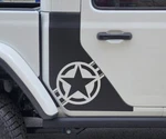 Fits 2018-2025 Jeep Gladiator Rear Panel Vinyl Decals Graphics Military Star. Fixed Price $109.99.