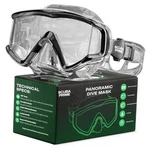Pano 3 Scuba Diving Mask, Tempered Glass Snorkel Three-window Transblack. Fixed Price $84.60.