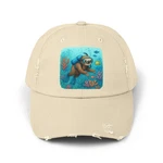 Unisex Distressed Hat Scuba Diving Sloth Underwater Explorer. Fixed Price $28.00.