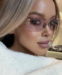 Miu Mu A51S ZVN90O Pale Gold Pink Women Wrap Sunglasses Authentic. Fixed Price $252.00.