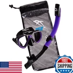 Ist Snorkeling Combo Set Mask Semi-dry Mesh Travel Bag Black Silicone. Fixed Price $87.02.