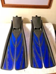 Atomic Aquatic Open Heel Split Diving Fins Blue - Size Large. Fixed Price $225.00.