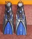 Aqualung Fins. Slingshout Power Large/ X Largw. Blue/black. Fixed Price $49.00.