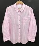 New Tommy Bahama Women's Oceanic Oasis Voile Long-sleeve Shirt Pink Stripe Xl. Fixed Price $38.99.