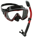 Phantom Aquatics Panoramic Scuba Snorkeling Set Dive Mask Red + Phone Pouch. Fixed Price $29.99.