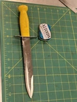 Rare Vintage Swimaster Yellow Handled Diving Knife Tris Mares Italy. Fixed Price $50.00.