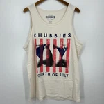 Chubbies Tank Top Men's Xl White Cream Fourth Of July 4TH Usa Cotton New Nwt. Fixed Price $12.95.