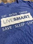 Mens Shirt Lightweight Short Sleeve Blue Live Smart Eat Move Drink Save Sleep. Fixed Price $9.99.