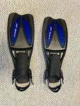 Scubapro Jet Sport Fins- Open Heel Size Medium Blue. Fixed Price $50.00.