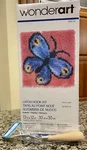 Butterfly- Wonderart Latch Hook Kit 12"X12" With Unworked/complete. Fixed Price $12.95.