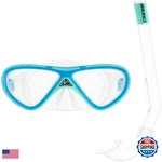 Cressi Mini Peg Island Mask Snorkel Kits Aqua Green/blue DM569120. Fixed Price $43.92.