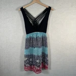 Roxy Printed Beachy Vibes Cover-up Dress Black Blue Pink Multicolor Women Med. Fixed Price $29.99.