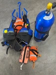 Scuba Equipment Cousteau Diving Vest Hollis Flippers Xl Ropes Tank. Fixed Price $449.99.