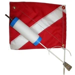 Jcs Scuba Diving Float With 14X18 Nylon Dive Flag, Blue Caps. Fixed Price $36.00.