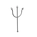 Trident Scaffold Bar Earring Fork Poseidon 316L Steel Body Piercing Jewellery. Fixed Price $31.26.