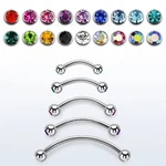 Pair 16G Double Gem Surgical Steel Curved Barbell Eyebrow Belly Ring Nipple. Fixed Price $11.04.