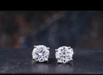 Clara Moissanite Stud Earrings 0.5 Ct Round Brilliant 925 Silver Gra Certified. Fixed Price $64.50.