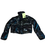 New All In Motion Mid Weight Puffer Jacket Size Xs Black Faux Fur Neck Fill Zip. Fixed Price $24.50.