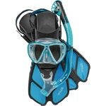 Cressi Ocean Set, Mask, Dry Snorkel, Fins, Translucent Aquamarine, Size L/xl. Fixed Price $69.95.