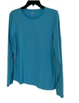 Lands' End Women's Crew Neck Long Sleeve Rash Guard Upf 50 Swim Tee Aqua Med New. Fixed Price $17.99.