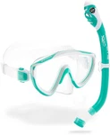 Cressi Tinetto & Iguana Dry Mask Snorkel Kits, Aqua Green/white. Fixed Price $78.29.
