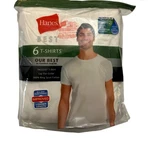 Hanes Men's 6-PACK Best Tagless Ring Spun Cotton Crewneck Short Sleeve T-shirts. Fixed Price $25.99.