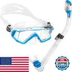Cressi Pano 3 Supernova Dry Mask Snorkel Kits Clear/blue. Fixed Price $89.47.