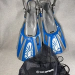 Us Divers Adult S/m Swim Scuba Fins Gray & Blue 4-8.5 Women 5-9.5 Mint. Fixed Price $17.50.