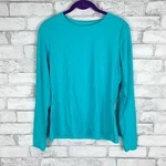 Lands End Blue Regular Long Sleeve Swim Tee Rash Guard Shirt Capri Aqua. Fixed Price $24.00.