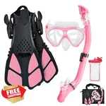 Aisrida Kids Snorkel Set Mask Fins Tube Travel Bag. Fixed Price $64.99.