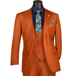 Big & Tall Men's Rust Sharkskin 3 Piece Regular Fit Suit W/ Flex Waist New. Fixed Price $160.65.