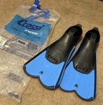 Cressi Rondine Light Fins, Flippers Sz Us Size 10-11, Uk 45-46 Scuba. Fixed Price $24.98.