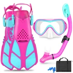 Fosdero Kids Snorkel Set Fins-panoramic Maskdry Top. Fixed Price $59.01.