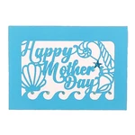 Handmade Happy Mother's Day Greeting Card Ocean Shells Cutwork Aqua Glitter. Fixed Price $5.00.