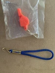 Fox 40 Classic Official Referee Whistle In Orange With Blue Lanyard -115DB-NEW. Fixed Price $6.00.