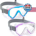 Vvinca Swim Goggles W/ Nose Cover, 2PK Elastic Strap Snorkel Mask Kids Age. Fixed Price $48.97.