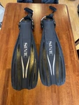 Seac Gp 100 Adjustable Diving Fins W/ Spring Tension Sling Strap, Size M-l. Fixed Price $50.00.