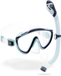 Cressi Tinetto & Iguana Dry Mask Snorkel Kits, Navy/ice Cyan. Fixed Price $71.34.