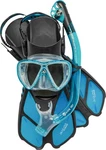 Cressi Bonete Pro Dry Mask, Snorkel, Fins Set - Translucent Aquamarine S/m. Fixed Price $146.78.