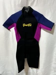 Women's Shorty 3MM Wetsuit Back Zip - Black/pink/blue Size Small. Fixed Price $27.60.