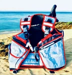 Dacor Scuba Diving Bcd Vest Red, Gray & Black Model 6257-01 Usa. Fixed Price $69.00.