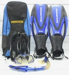 Us Divers Proflex Diving Gear Size M 7-10 Fins, Case, Tube, Goggles & Shoes. Fixed Price $22.47.